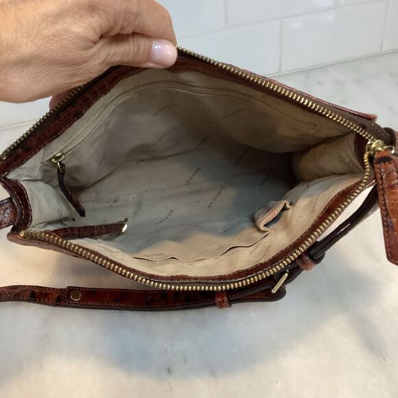 Brahmin Remy Pecan Croc Embossed Crossbody Bag - Picture 9 of 13